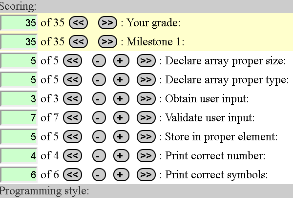 Rubric buttons