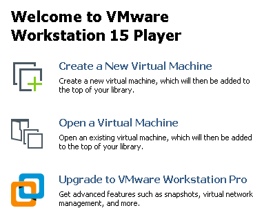 Welcome to VMWare Workstation 15 Player