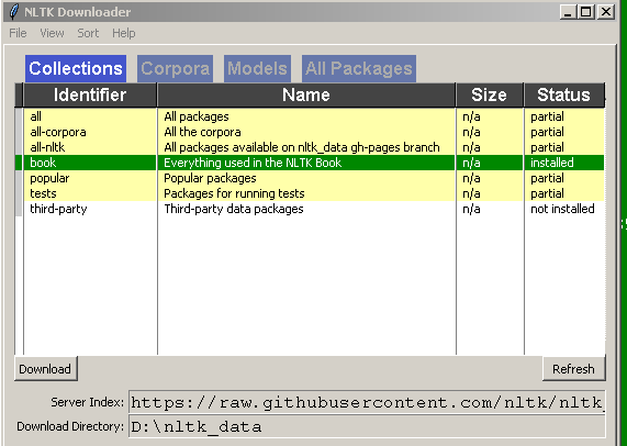 NLTK Download books